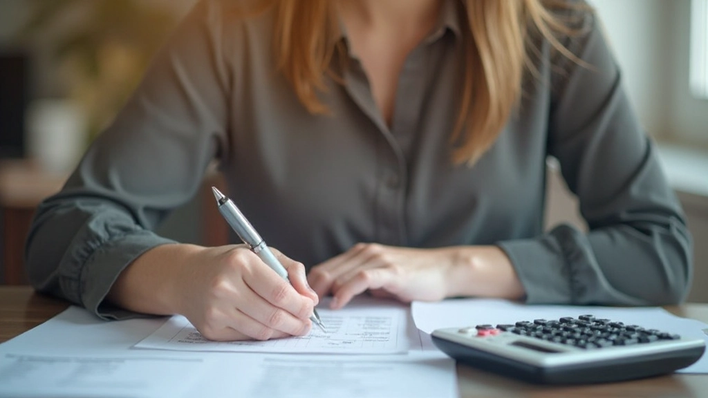 Рабочее пространство бухгалтера с журналом записей и финансовыми документами